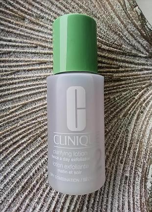 💜оригінал 30ml. відлущуючий тонік для сухої та комбінованої шкіри clinique clarifying lotion 2 мініатюра