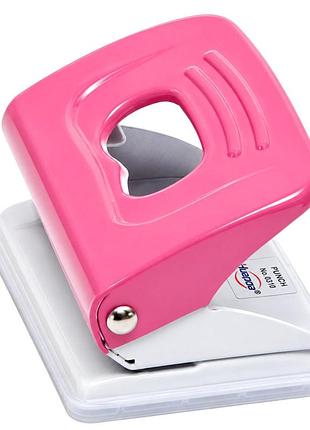 Дырокол для бумаги металлический 0310-pink, на 10 листов 2 отверстия