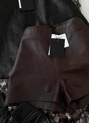 Шкіряні шорти zara