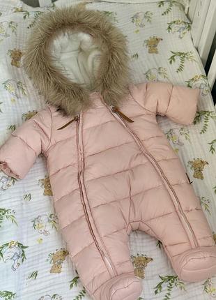 Зимовий комбінезон для дівчаток mag•baby пудровий 62 розмір