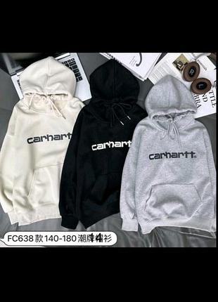 Худі для підлітків carhartt чорні, бежеві та сірі, трикотаж 3-х нитка