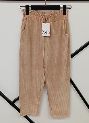 Вельветові штани zara з еластичним поясом