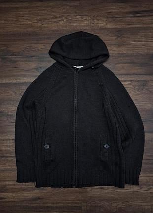 В'язаний кардиган stone island з капюшоном (xl)