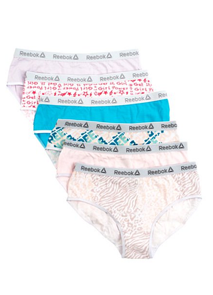 Reebok girls комплект трусов для девочки 6 шт underwear cotton stretch hipster panties 6