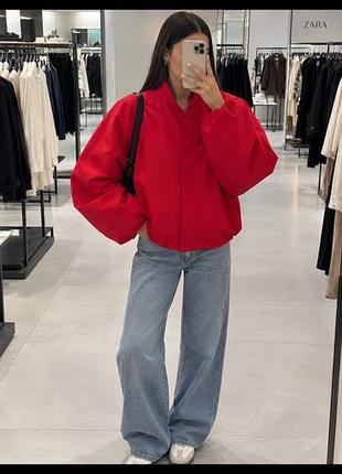 Куртка жіноча zara бомбер червона