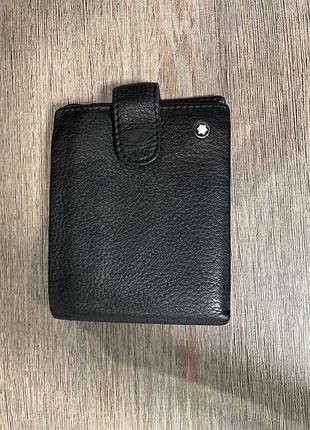 Гаманець чоловічий montblanc чорний шкіряний