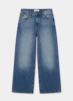Трендові широкі джинси pull&bear (wide leg) — розмір s/м (26/27)