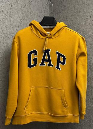 Чоловіча жовта кофта з капюшоном від бренду gap
