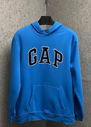 Чоловіча блакитна кофта з капюшоном від бренду gap