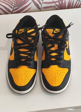 Кроссовки мужские nike dunk low желто-черные, демисезон,