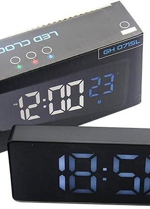 Електронний годинник led clock gh 0715l настільний електронний годинник із будильником