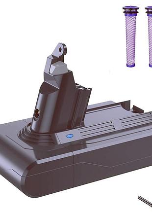 Сменный аккумулятор flylinktech cet427-c11 dyson v6 21.6v 6000mah аккумуляторная батарея для беспроводного пылесоса dyson v6