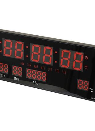 Настінний цифровий led-годинник 36х15 см led number clock 3615b великий цифровий годинник із червоною led-індикацією