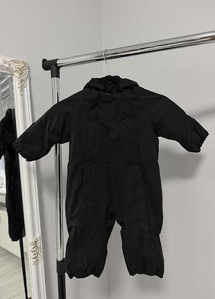 Дитячий комбінезон moncler чорний 73 см з флісовою підкладкою