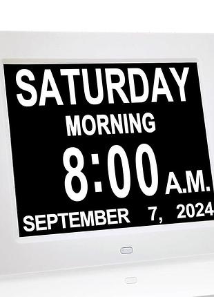 Цифровий настінний годинник-календар 19х13 см digital calendar day clock настінний годинник-календар з lcd екраном і будильником
