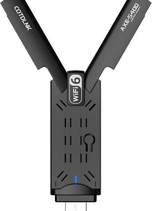 Адаптер із двома антенами axe5400 tri band usb adapter високошвидкісний бездротовий wifi адаптер мережі