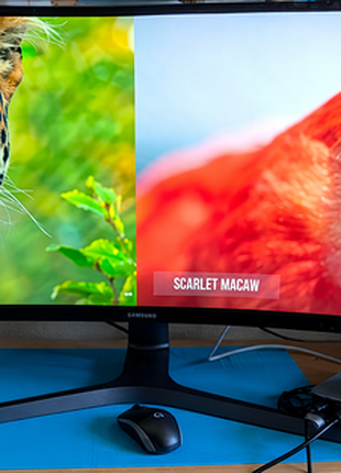 Супер ультраширокий игровой монитор 49" samsung chg90 (lc49hg90dmrxen) qled 144hz / полный комплект