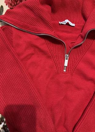 Жіночий светр zara червоний 2