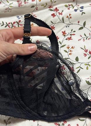 Бюстгальтер жіночий чорний мереживний victoria secret