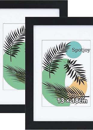 2 шт. рамки для фотографий spotjoy комплект настольных/настенных фоторамок с паспарту для фото 13 x 18 см