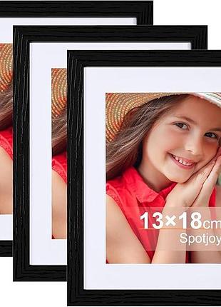 3 шт. фоторамки 13x18 см spotjoy дерев'яна рамка з паспарту для фотока, набір намок для фотограйок