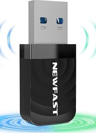 Wi-fi-адаптер usb 1300 мбіт/с 5 ггц/2,4 ггц newfast nf-u323 бездротовий usb-адаптер для під'єднання пк до бездротової мережі wi-fi