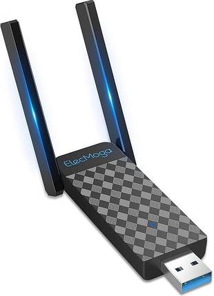 Usb wifi адаптер 1300mbps с поддержкой 5ghz/2.4ghz elecmoga беспроводной адаптер с высокой скоростью передачи данных