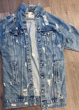 Сорочка жіноча zara джинсова оверсайз блакитна