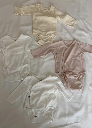 Боді для дівчаток h&m, 56 розмір, 4 шт.