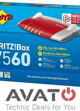 Гігабітний маршрутизатор wifi-роутер fritz!box 7560 высокоскоростной 4-портовый wifi-роутер