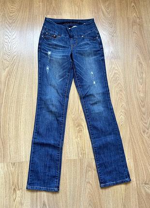 Джинси жіночі jagjeans сині, розмір 2, highrise straight leg, 77% бавовна