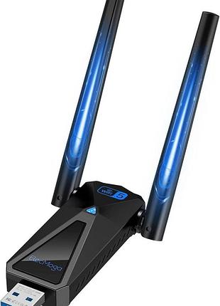 Бездротовий адаптер wlan elecmoga dual band usb adapter 802.11ax дводіапазонний інтернет адаптер