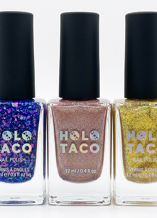 3 шт. набор лаков для ногтей 12 мл halo taco комплект голографических лаков для ногтей