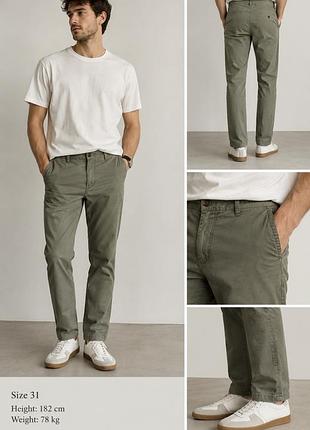 Чоловічі штани чиноси selected homme slim-yard organic cotton (розмір w31 l32 / m)