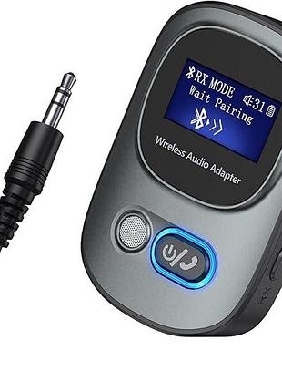 Bluetooth аудиоадаптер wireless audio adapter t68 передатчик и приемник с led дисплеем для громкой связи