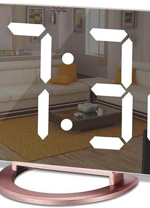 U-picks цифровой будильник с зеркальным дисплеем, 6.5-дюймовым led-отображением и 6 usb-портами для зарядки