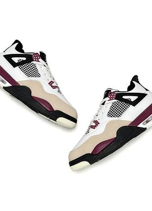 Nike air jordan 4 retro psg white burgundy black