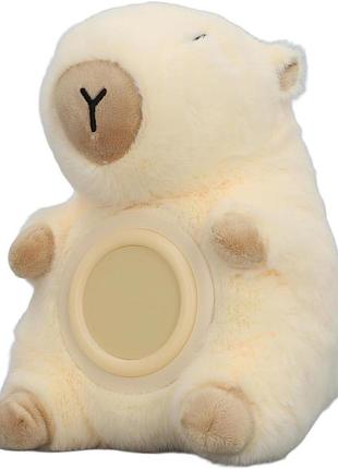 Будильник для дітей 1200 ма·год capybara plush alarm clock lamp f-cl-05 плюшевий будильник для дітей у формі капібари з підсвіткою