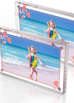 2 шт. фоторамки arcyl papier halterun 4"x6" комплект двусторонних акриловых фоторамок а5