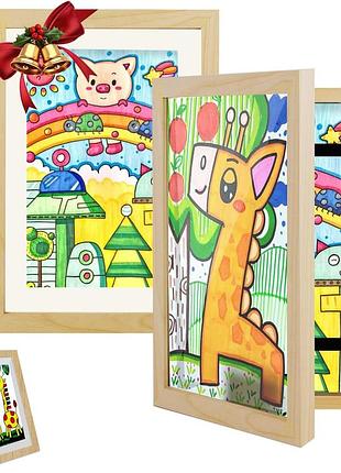2шт. детские художественные рамки с фронтальным открытием 33x25 см hipsignal kids frames рамка для демонстрации детских рисунков