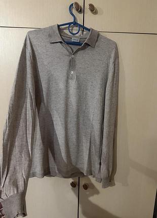 Светер джемпер з ґудзиками тонкий натуральний кашемір та котон бежевий кремовий zimmerli m оригінал