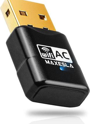 Міні wi-fi адаптер maxesla wi-fi ac600m дводіапазонний wifi адаптер для пк