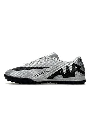 Мужские сороконожки nike air zoom mercurial vapor 15 academy tf silver black