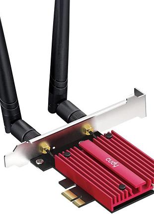 Wi-fi-карта cudy we9300 tri-band wi0fi 7 bluetooth 5.4 pcie adapter трехдиапазонный wifi адаптер для пк
