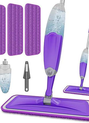 Фіолетова швабра з розпилювачем microfiber spray mop швабра з розпилювачем для вологого та сухого прибирання