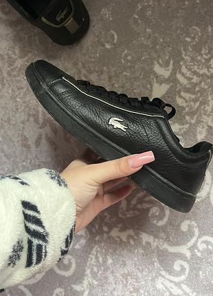 Кросівки жіночі lacoste чорні шкіряні