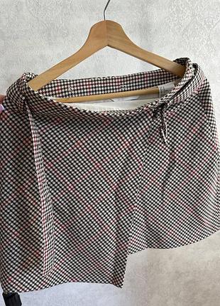 Міні-спідниця жіноча h&m в клітинку з ремінцем