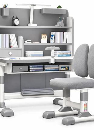 Дитяча парта зі стільцем 80x50x72 см сіра 5