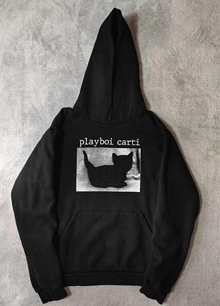 Худі  playboi carti whole lotta red black cat hoodie
оригінал, made in usa