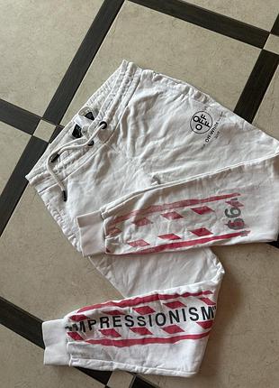 Штани білі off white оригінал колекція 2019 рік impressionism чоловічі/унісекс